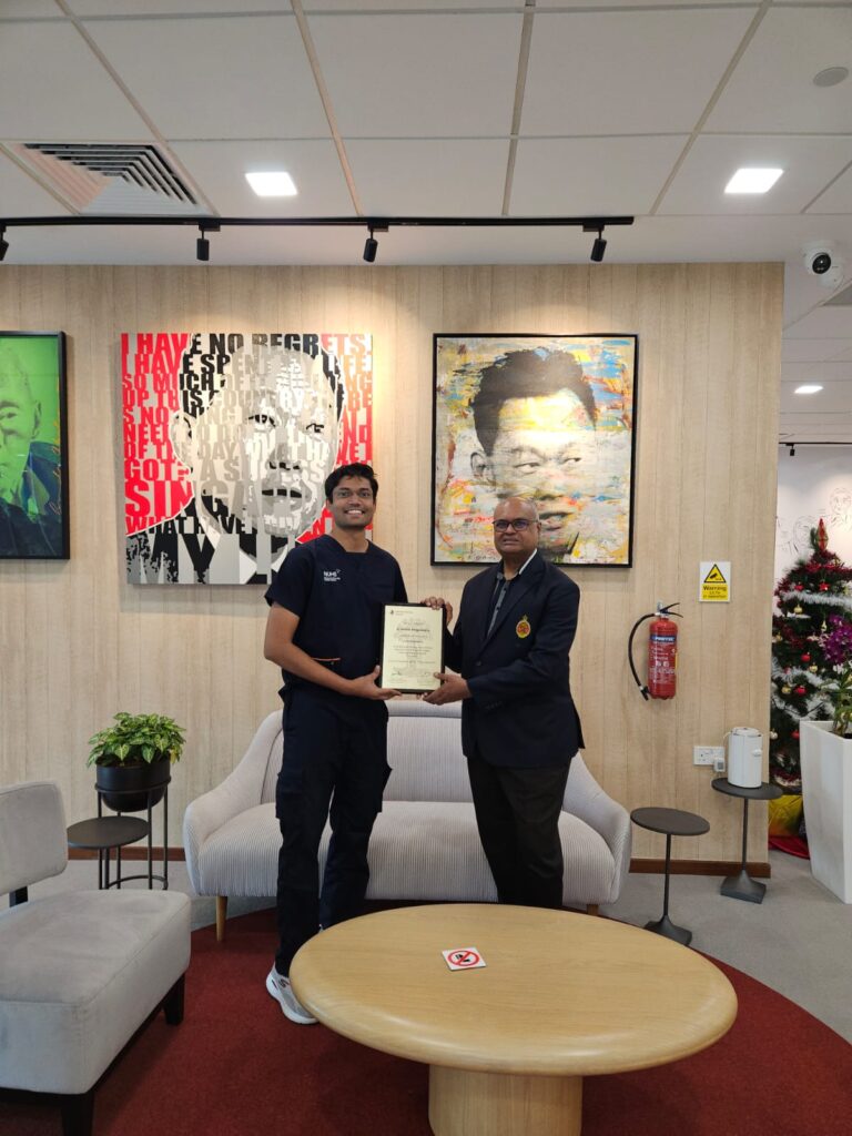 Gallery Dr Namith Rangaswamy with Prof Naresh Kumar at University Spine Institute, National University Hospital of Singapore, Singapore, following successful completion of Clinical Fellowship in Spine Surgery