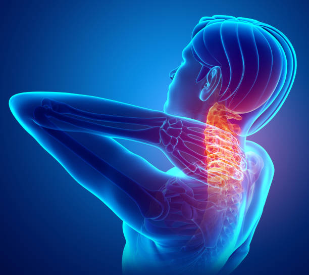 illustration of men feeling the neck pain